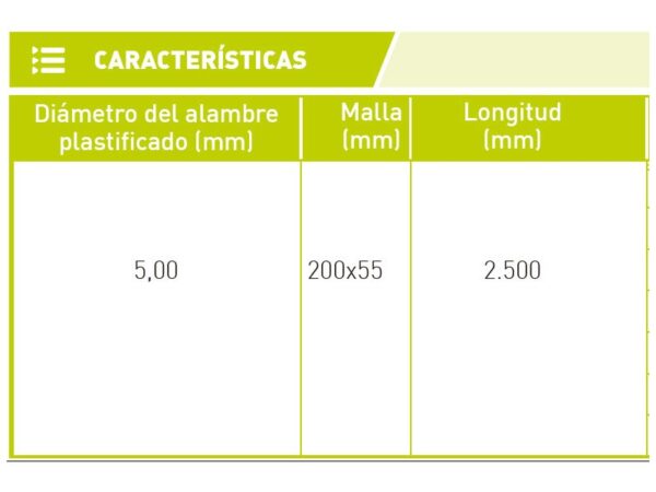 MALLA HERCULES PLUS ALTURA 2,00m. 2,50m. Largo Verde