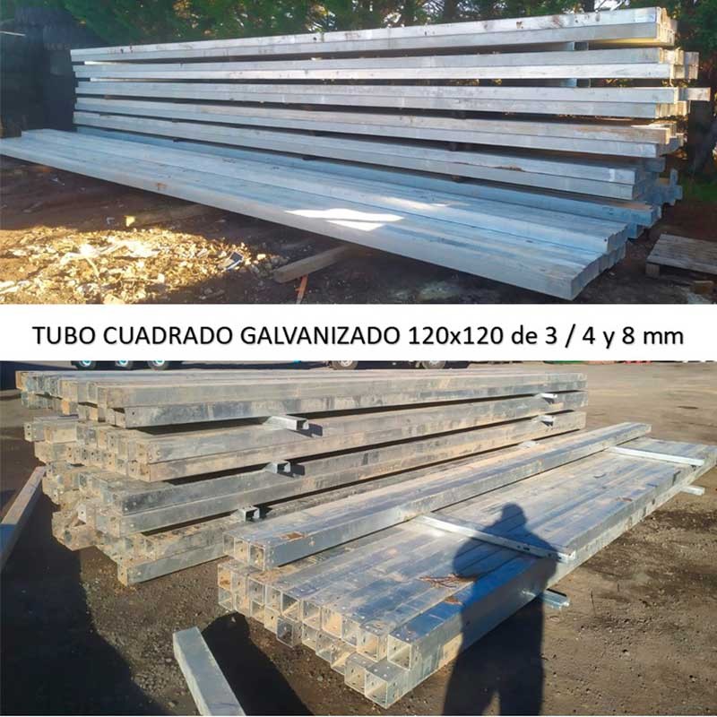 TUBO CUADRADO 120x120x4mm GALVANIZADO (ML)